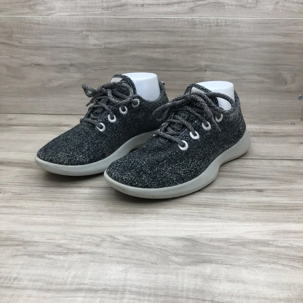 Allbirds Sneakers Womens 8 Gray Merino Wool Runners Lace Up Shoes
